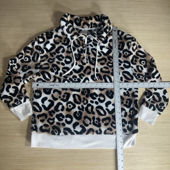 Secret Treasures Women’s Leopard Print Fleece Pullover Sweatshirt Size S - Picture 4 of 8
